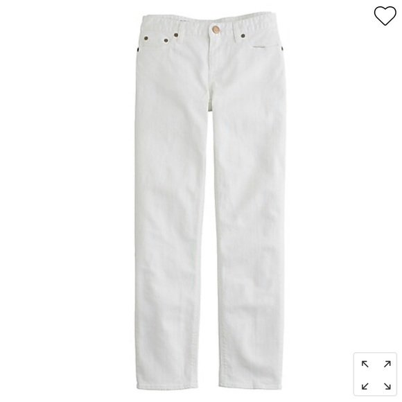 J.Crew Matchstick White Denim Jeans, 27 Regular